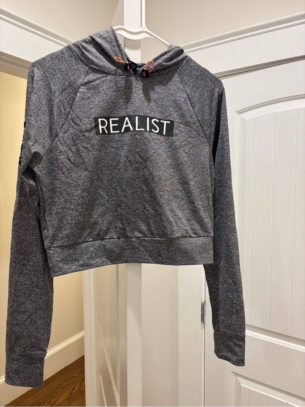 Women's Gray Cropped Workout Hoodie